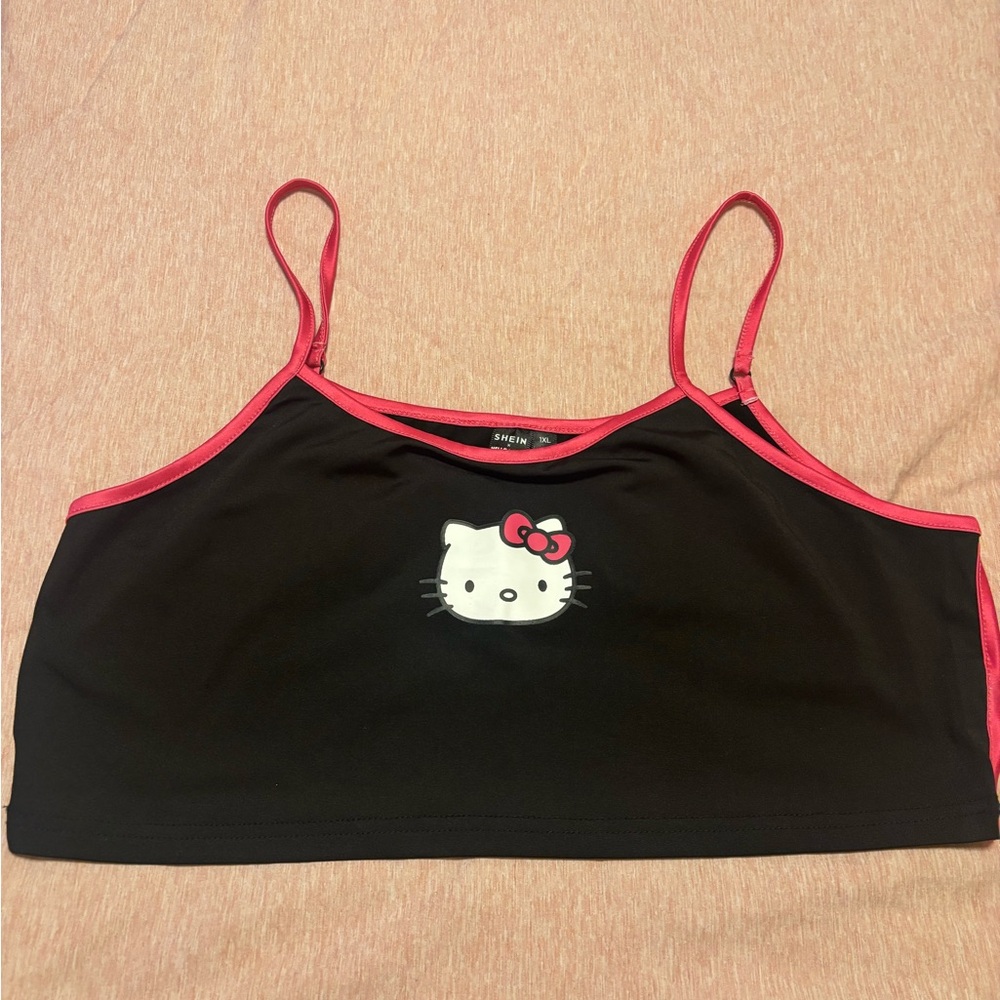 SHEIN Black and Pink Hello Kitty Bra Top - NWOT